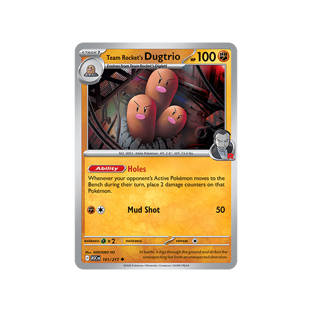 Team Rocket´s Dugtrio 101/217 - Reverse Ball - Inglés
