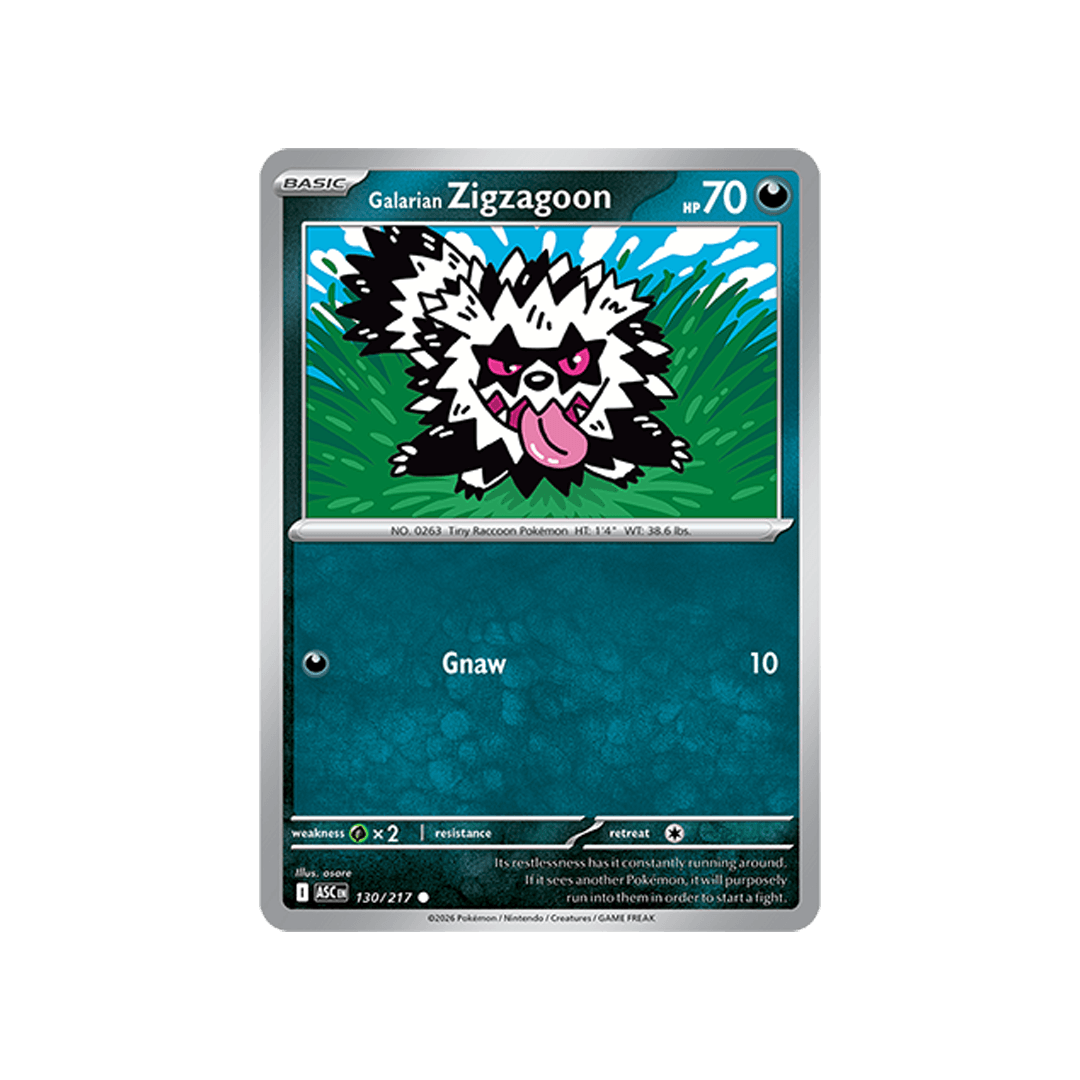 Galarian Zigzagoon 130/217 - Reverse Ball - Inglés