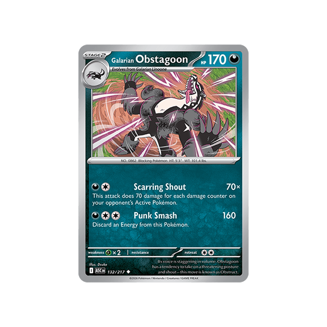 Galarian Obstagoon 132/217 - Reverse Ball - Inglés