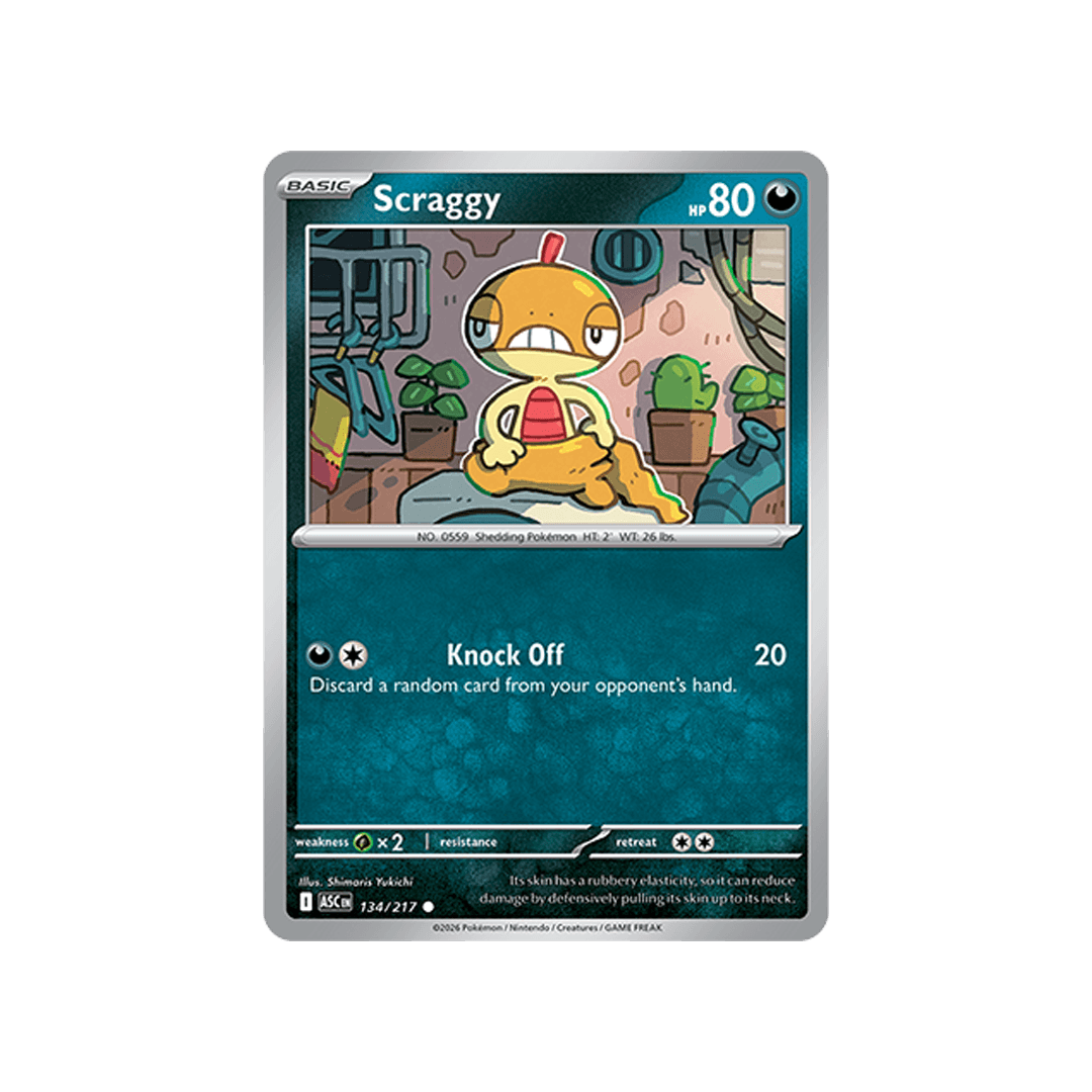 Scraggy 134/217 - Reverse Ball - Inglés