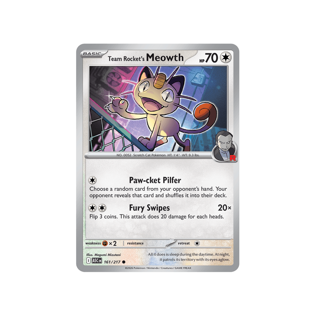 Team Rocket´s Meowth 161/217 - Reverse R - Inglés